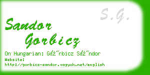 sandor gorbicz business card